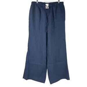 The Company Store 100% Linen Drawstring Wide Leg Pants Womens Size XL